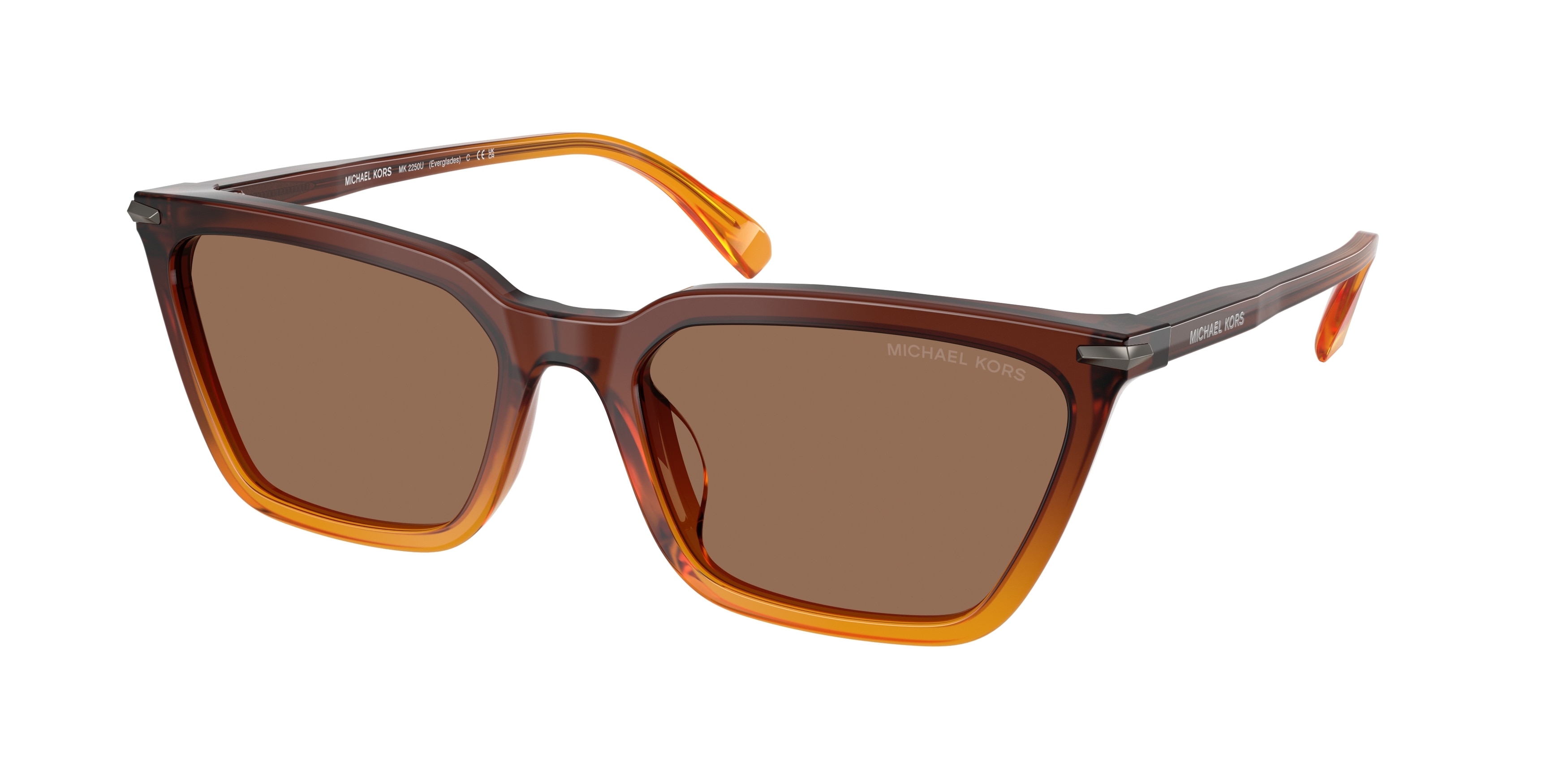Michael Kors Man MK2250U EVERGLADES 401073 Sunglasses Acetate Orange Brown Cat Eye Normal-image
